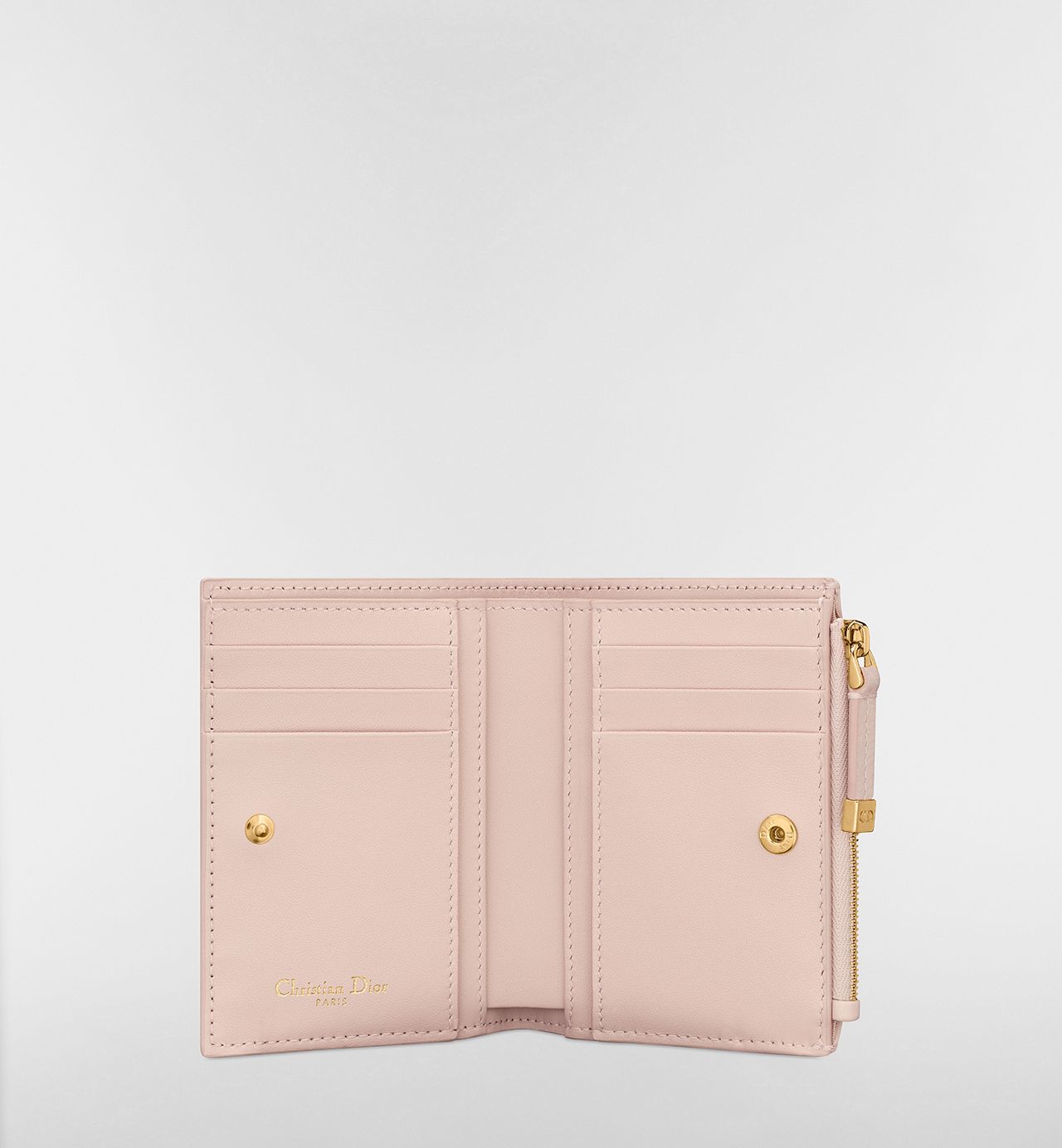 Portafoglio Dahlia Dior Caro in Pelle Cannage Rosa
