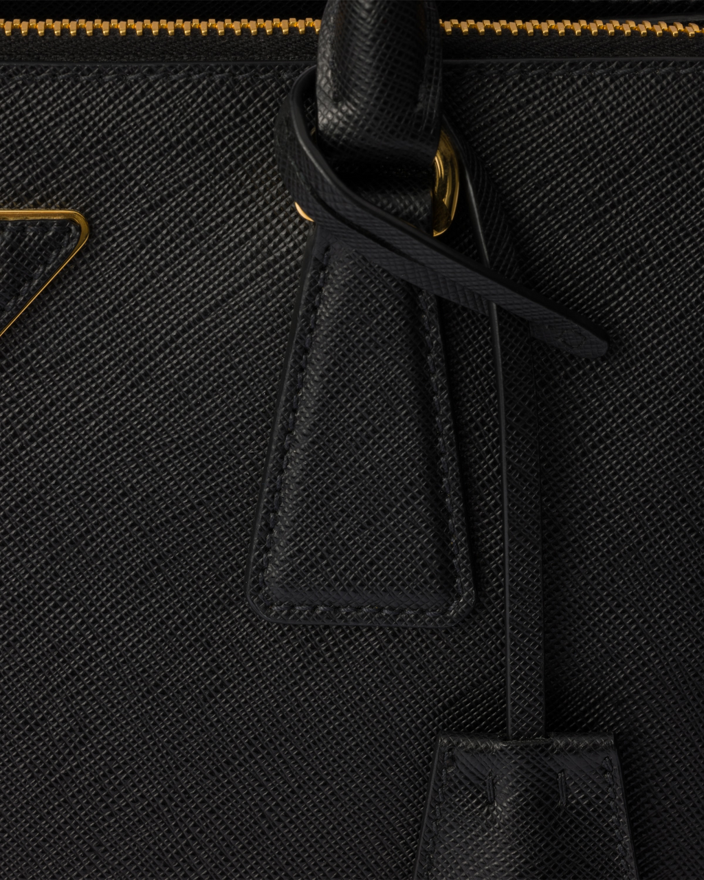 Prada Galleria Medium Borsa in Saffiano Nera — Hardware Oro