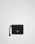 Portacarte Prada in Pelle con Logo Triangolo Smaltato - Nero