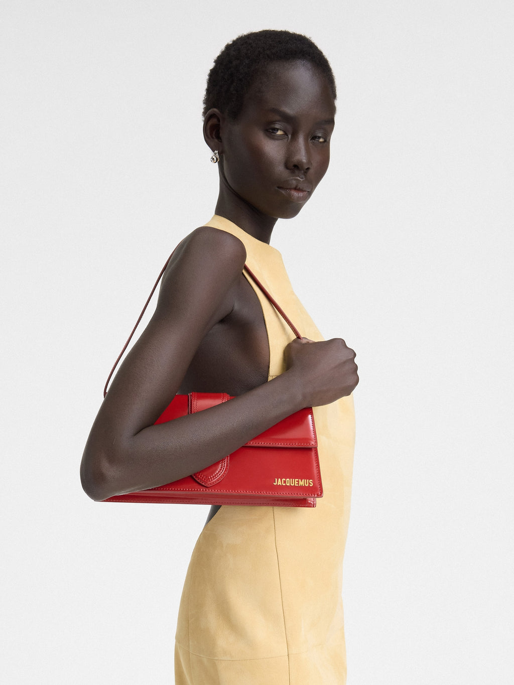 JACQUEMUS - Borsa Le Bambino Long in Pelle Verniciata - Rossa