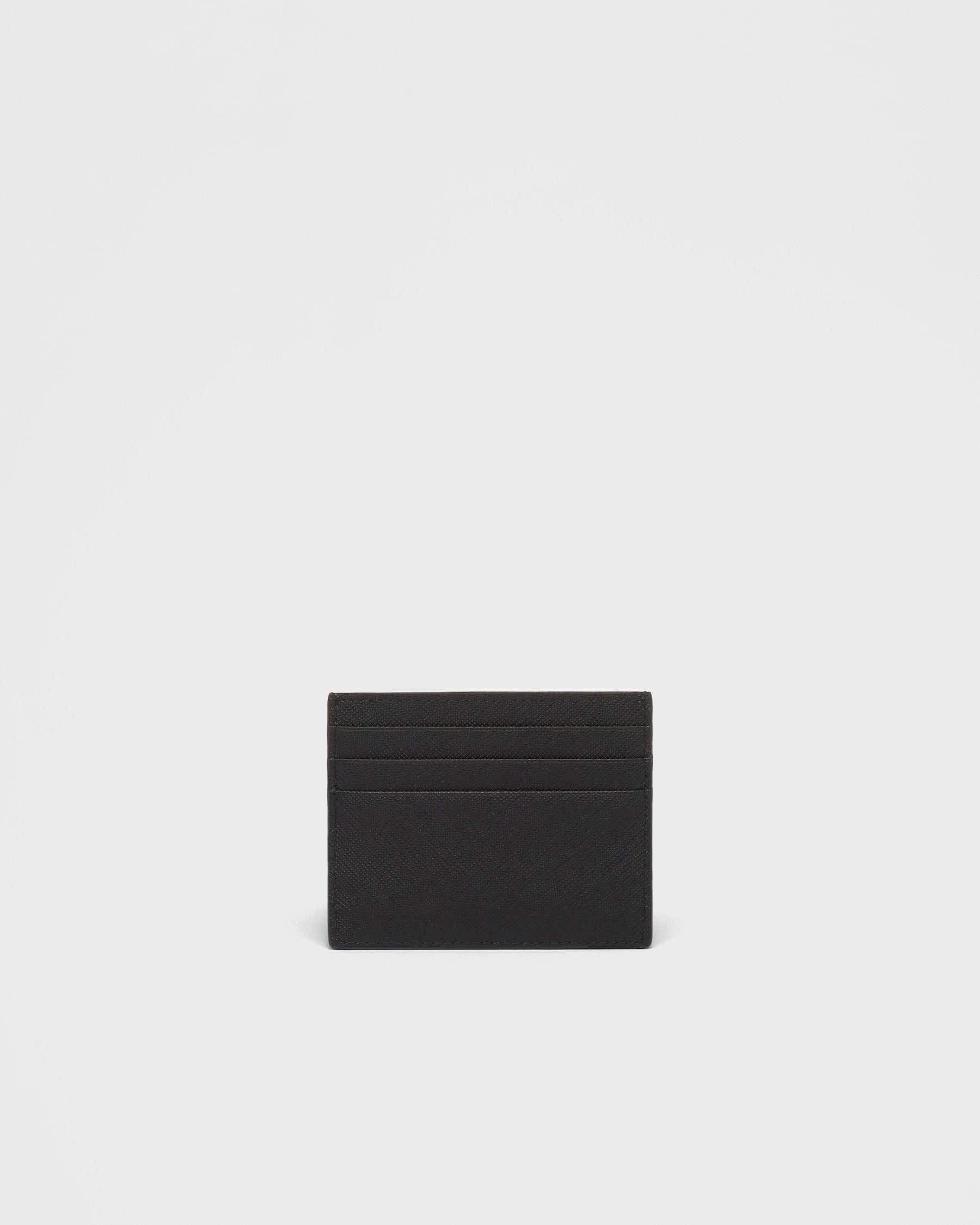 Portacarte Prada in Pelle Saffiano con Logo Triangolo - Nero