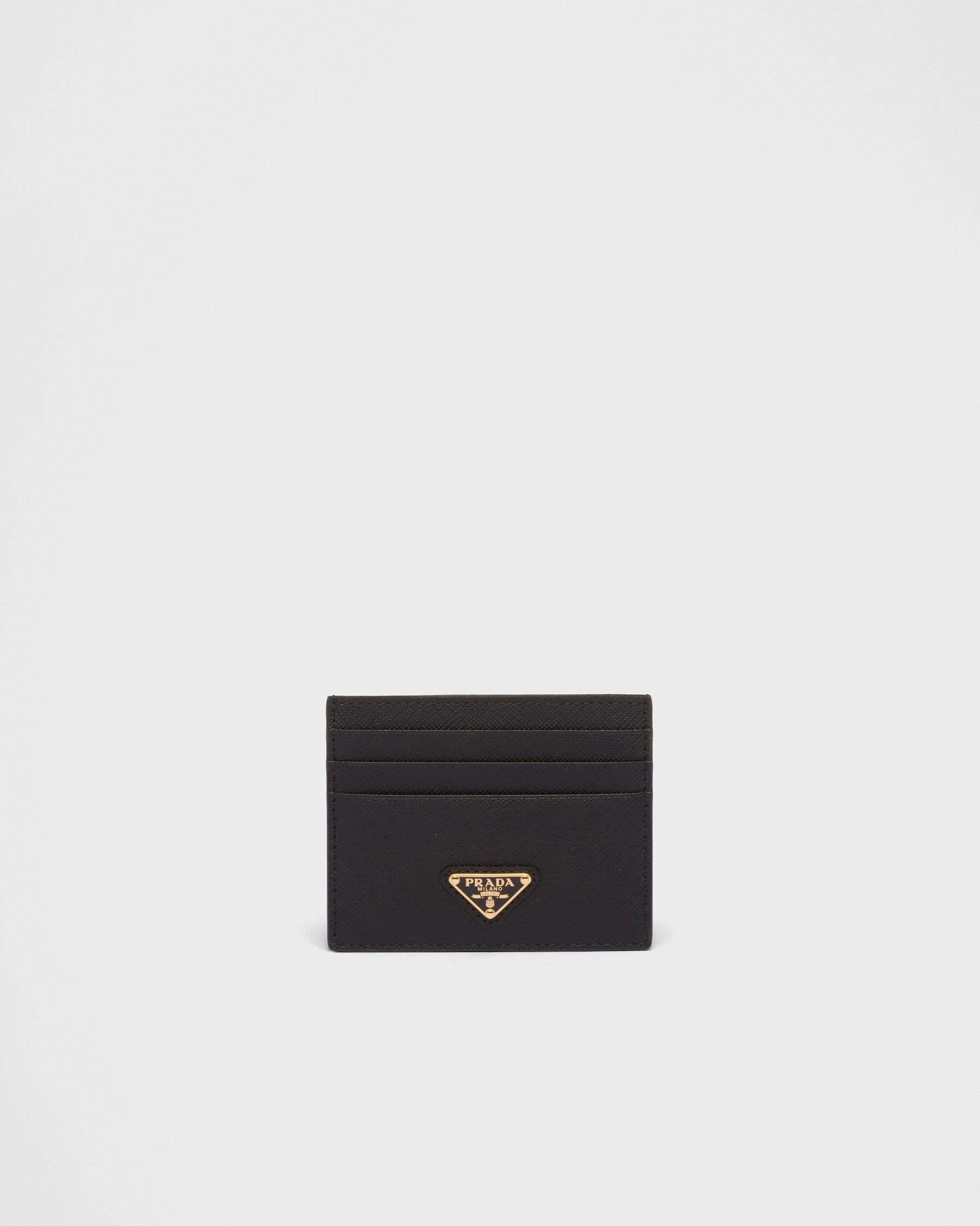 Portacarte Prada in Pelle Saffiano con Logo Triangolo - Nero