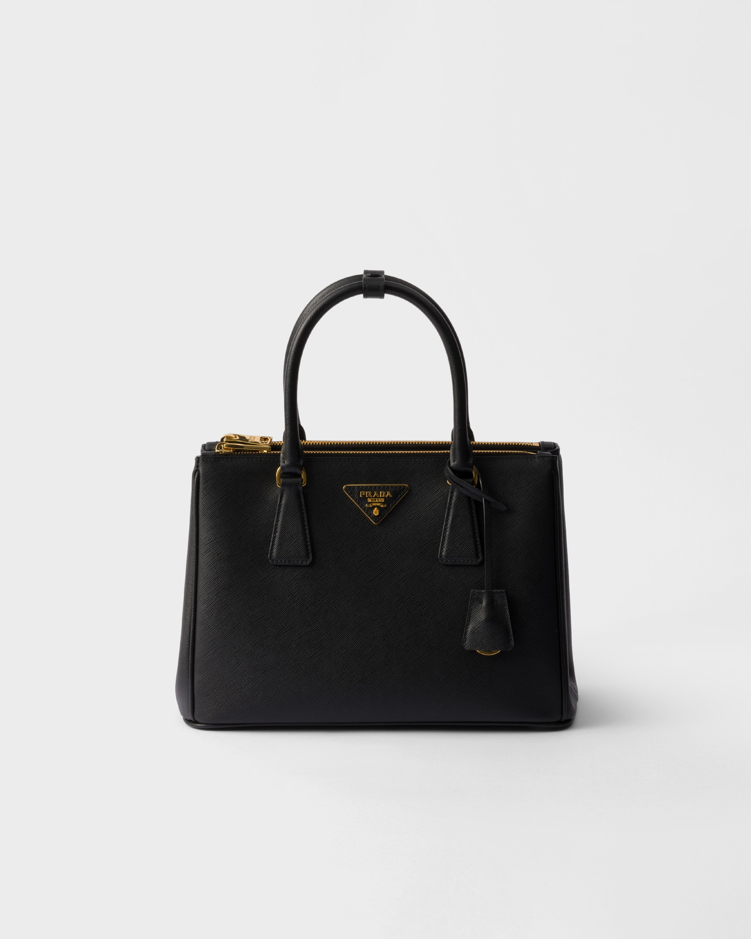 Prada Galleria Medium Borsa in Saffiano Nera — Hardware Oro