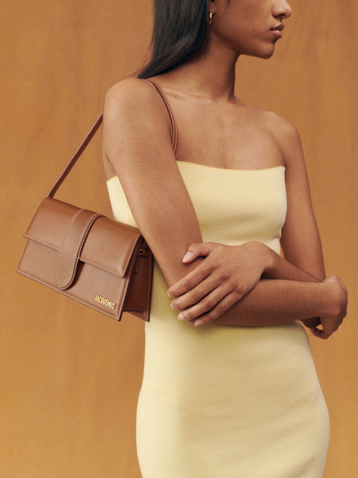 JACQUEMUS - Borsa Le Bambino Long in Pelle Liscia - Light Brown