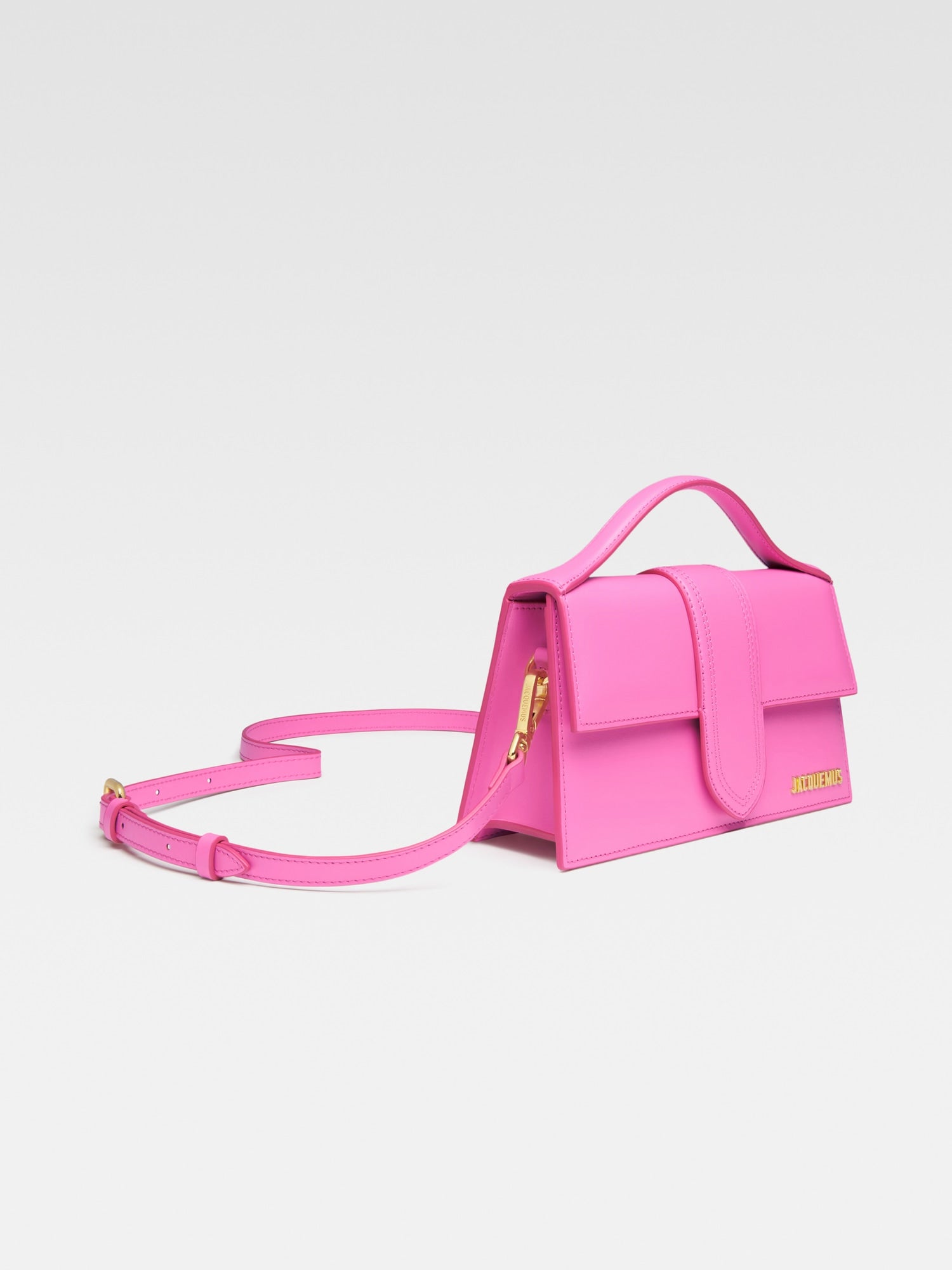 JACQUEMUS - Borsa Le Grand Bambino in Pelle Liscia -Neon Pink
