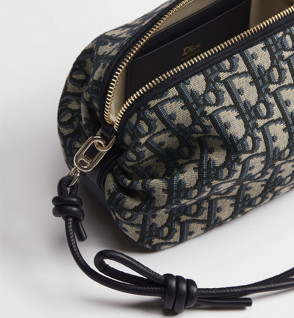 Pochette Dior Bow — Jacquard Dior Oblique Blu