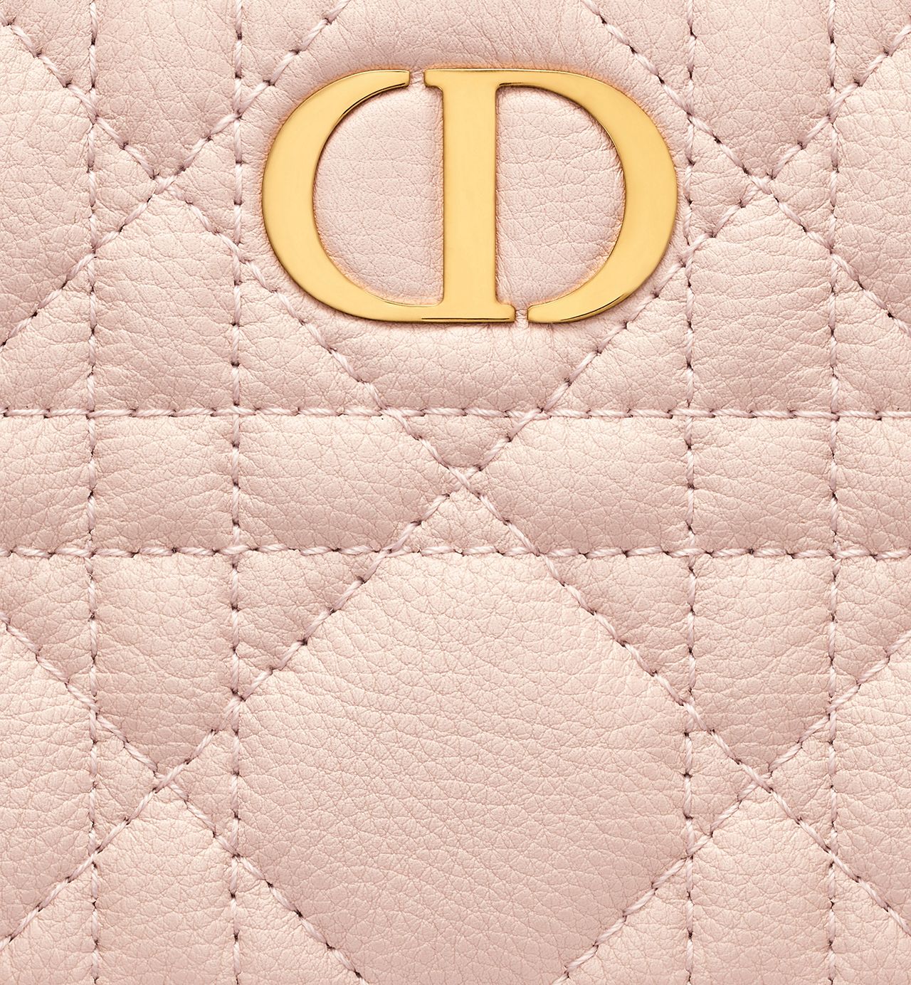 Portafoglio Dahlia Dior Caro in Pelle Cannage Rosa