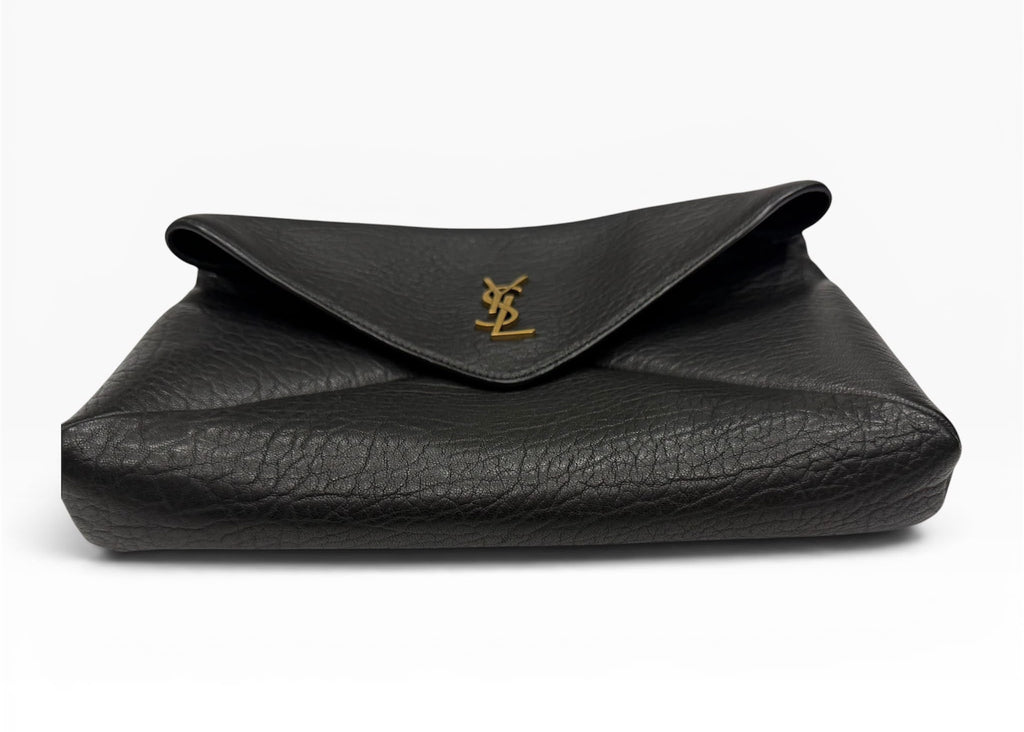 Pochette Saint Laurent Envelope Large Cassandre — Pelle di Agnello Nera