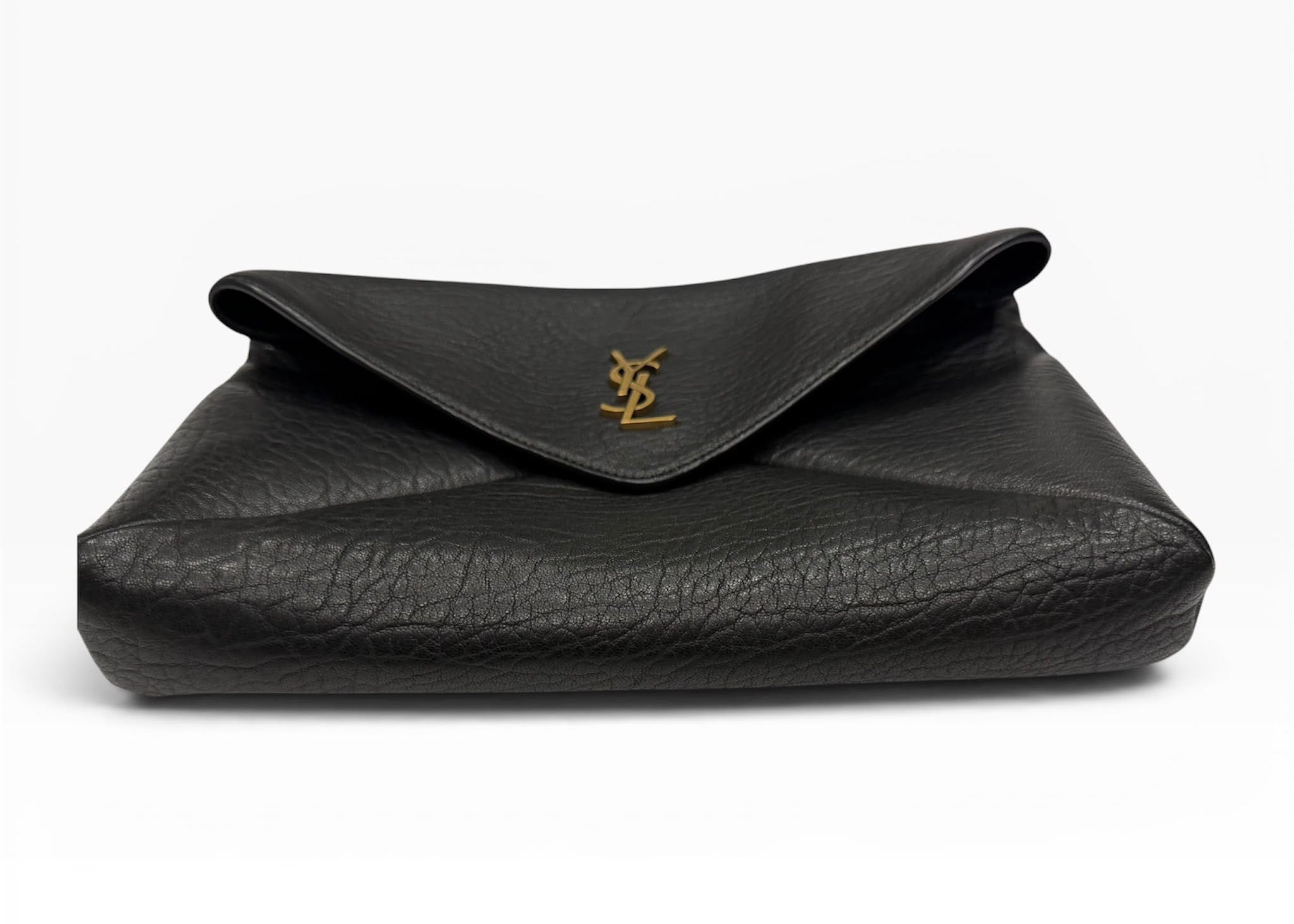 Pochette Saint Laurent Envelope Large Cassandre — Pelle di Agnello Nera
