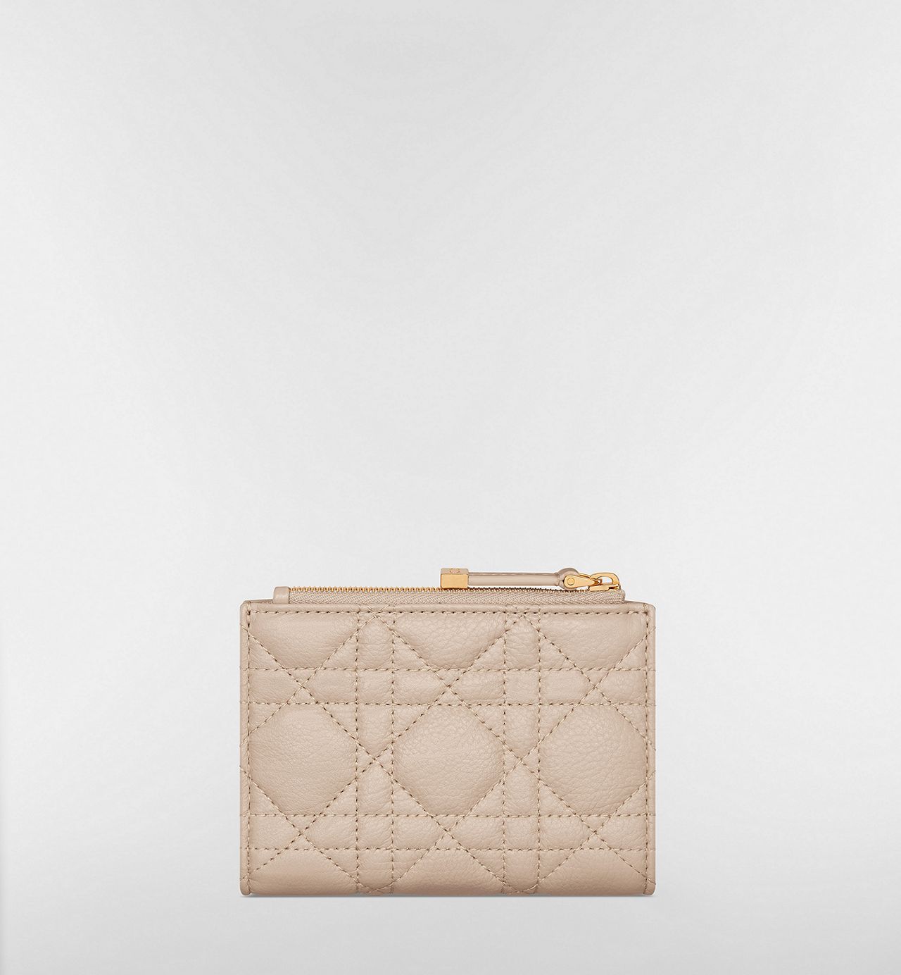 Portafoglio Dahlia Dior Caro in Pelle Cannage Beige Tenue