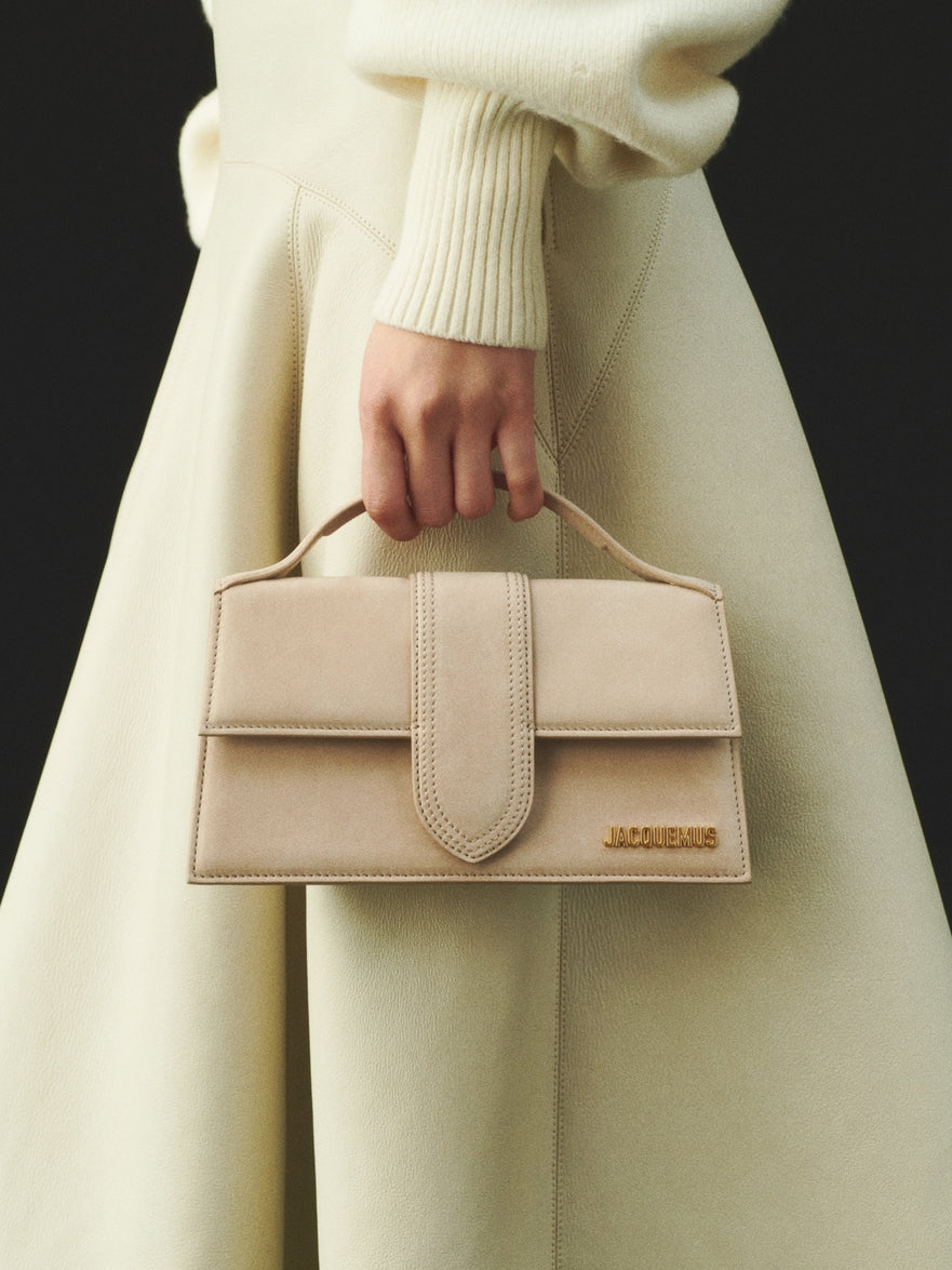 JACQUEMUS - Borsa Le Grand Bambino in Pelle Liscia - Dark Beige