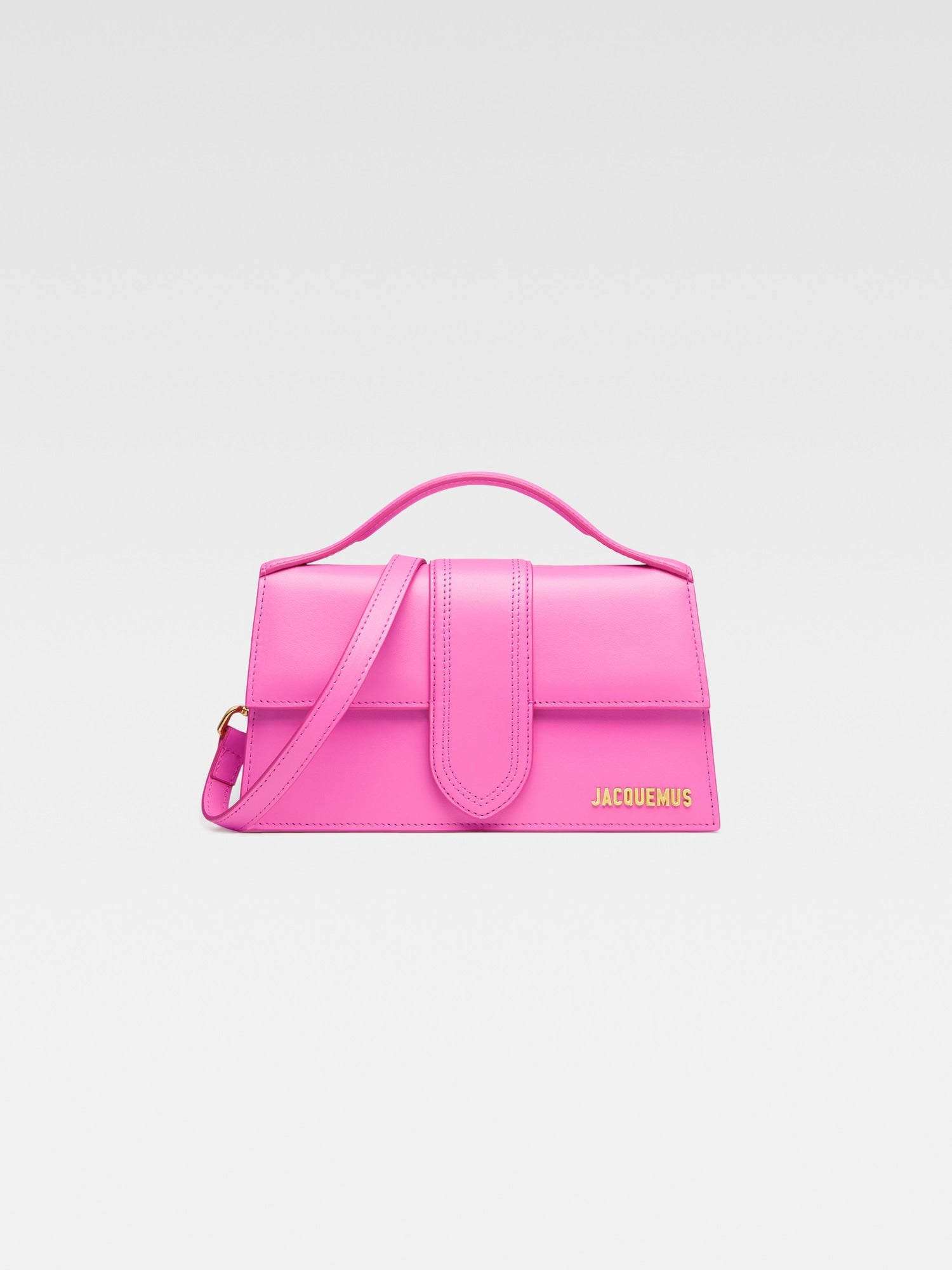 JACQUEMUS - Borsa Le Grand Bambino in Pelle Liscia -Neon Pink