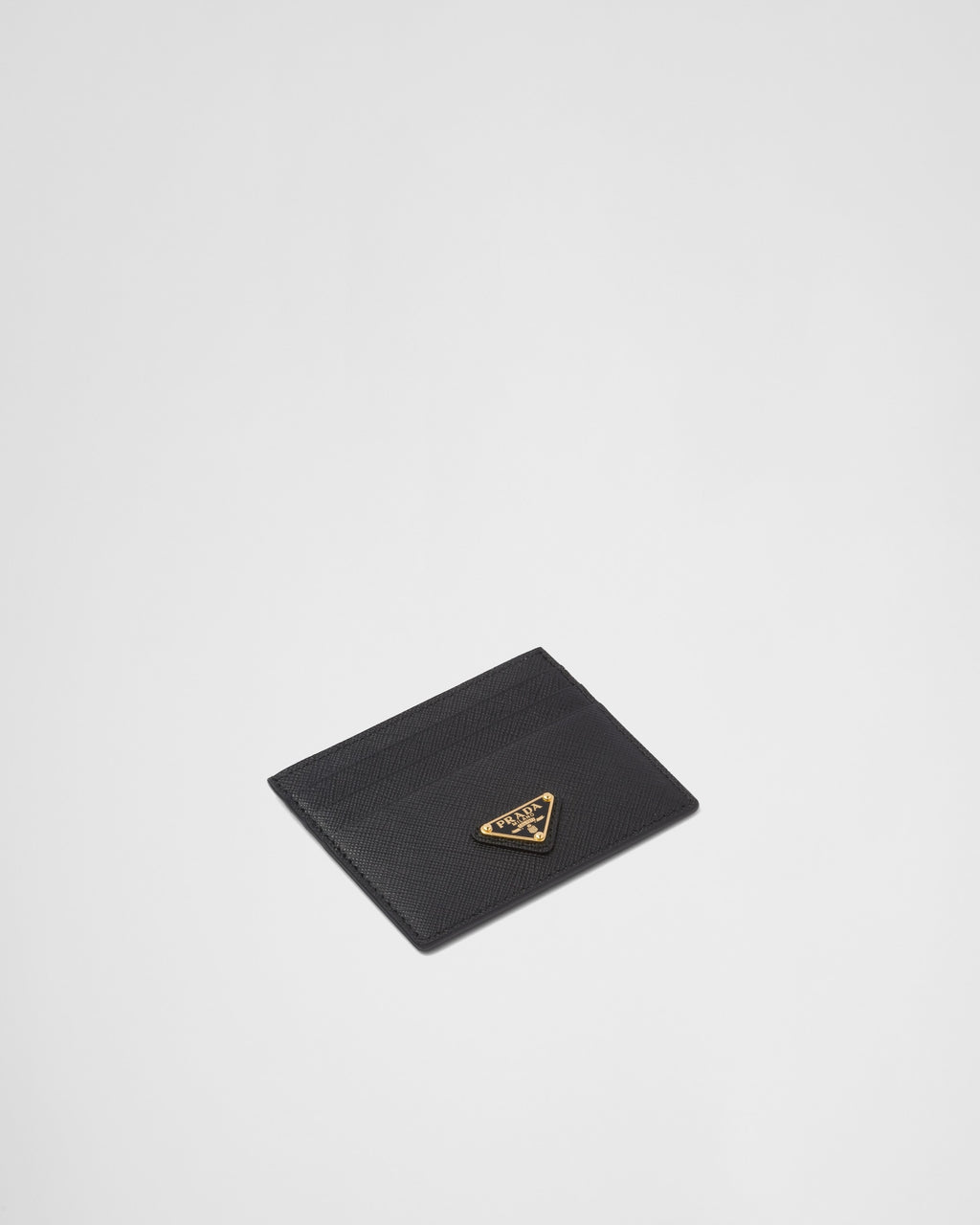 Portacarte Prada in Pelle Saffiano con Logo Triangolo - Nero