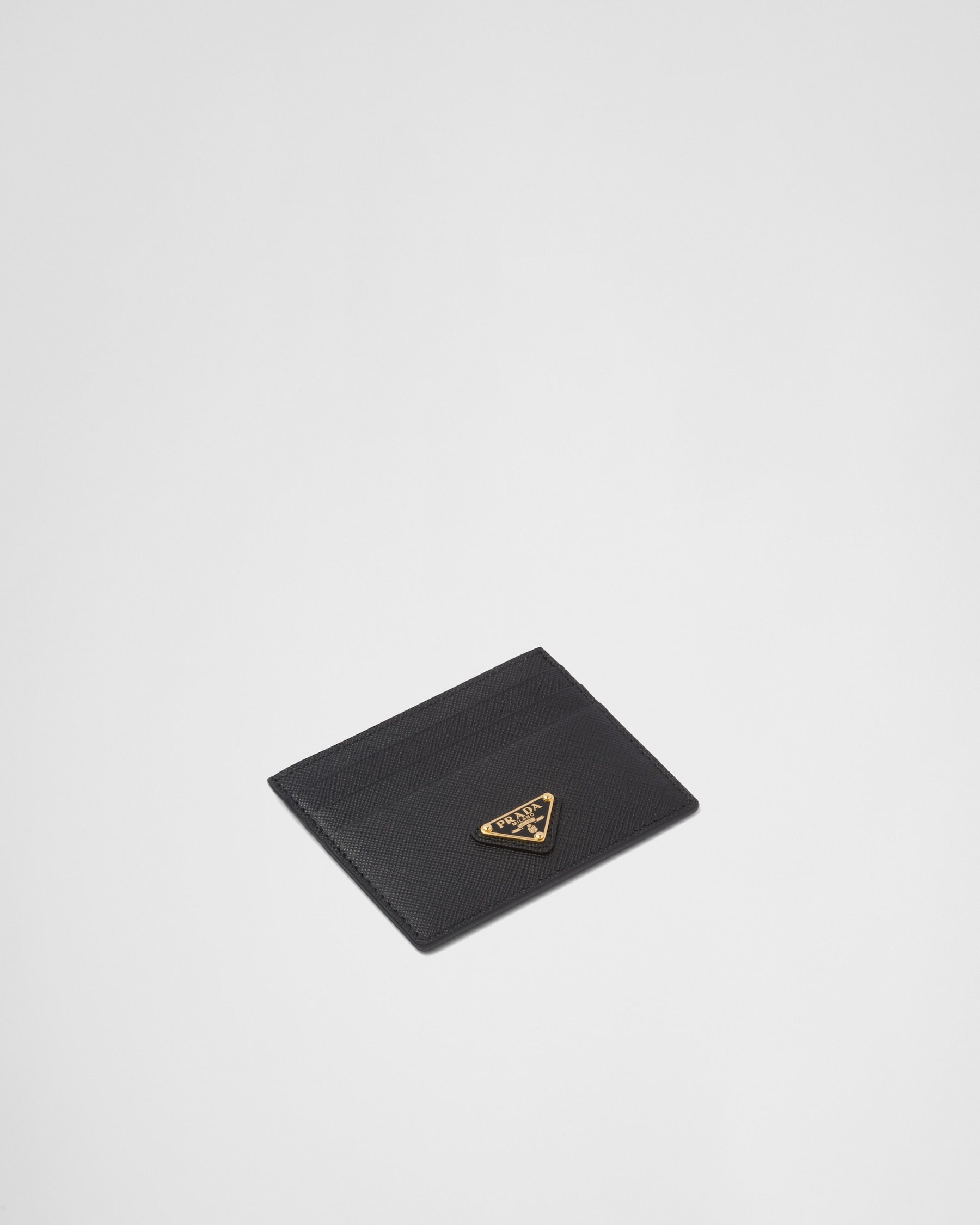 Portacarte Prada in Pelle Saffiano con Logo Triangolo - Nero