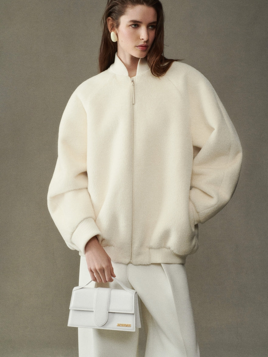 JACQUEMUS - Borsa Le Grand Bambino in Pelle Liscia -Bianco/Oro