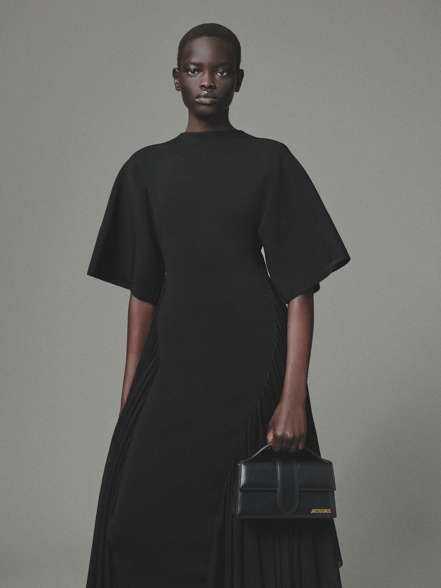 JACQUEMUS - Borsa Le Grand Bambino in Pelle Liscia -Nera/Oro