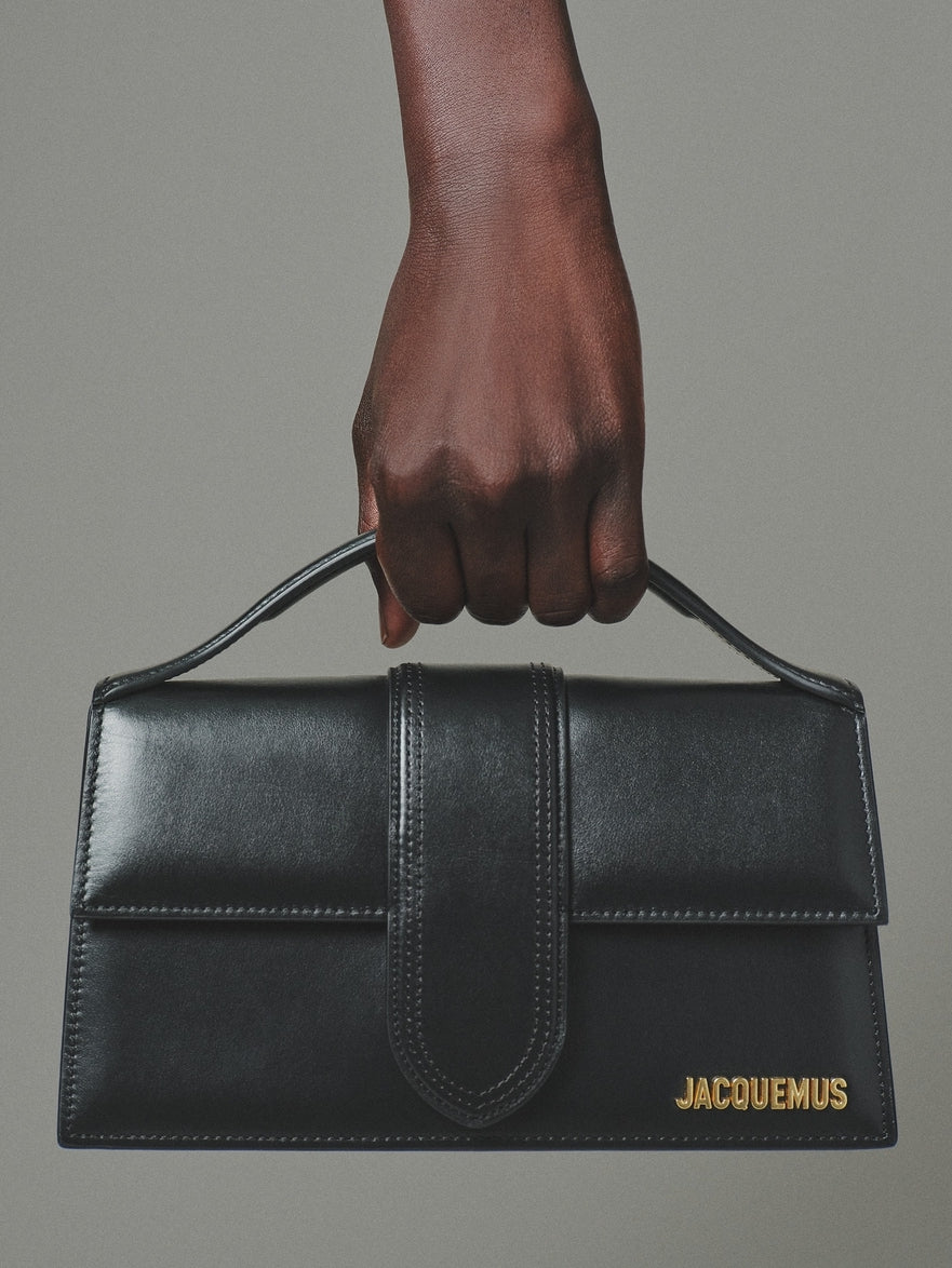 JACQUEMUS - Borsa Le Grand Bambino in Pelle Liscia -Nera/Oro