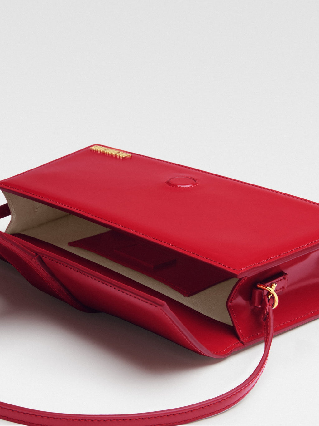 JACQUEMUS - Borsa Le Bambino Long in Pelle Verniciata - Rossa