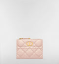 Portafoglio Dahlia Dior Caro in Pelle Cannage Rosa