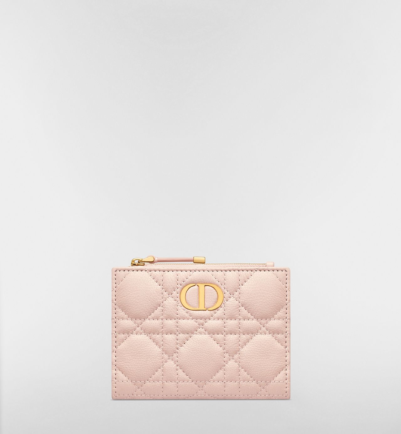 Portafoglio Dahlia Dior Caro in Pelle Cannage Rosa