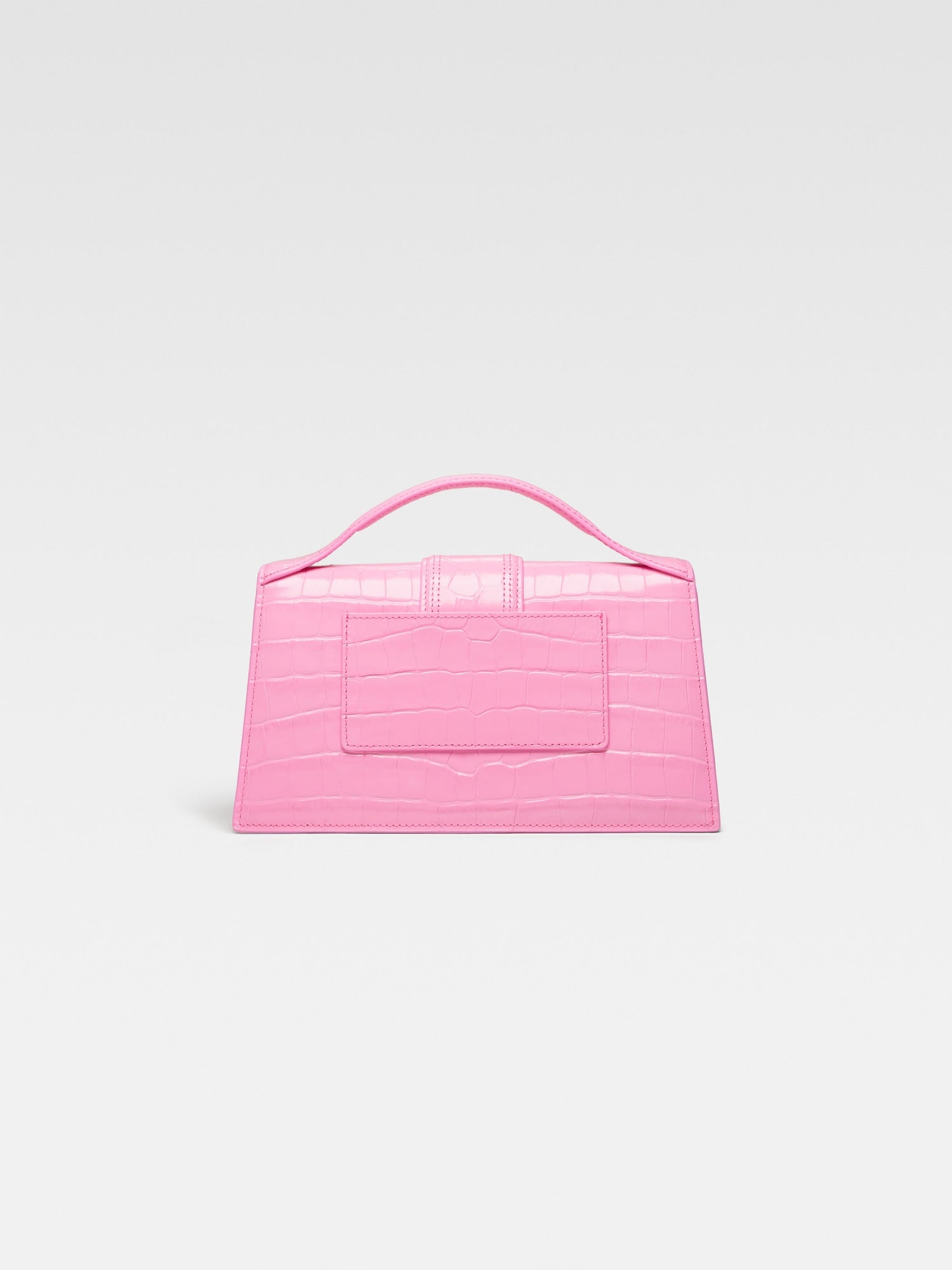 JACQUEMUS - Borsa Le Grand Bambino in Pelle Effetto Croco -Pink