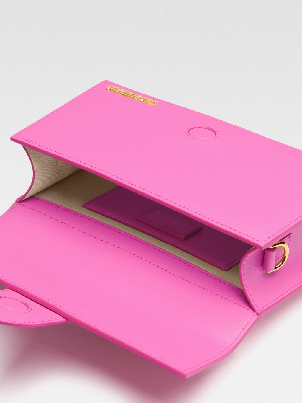 JACQUEMUS - Borsa Le Grand Bambino in Pelle Liscia -Neon Pink