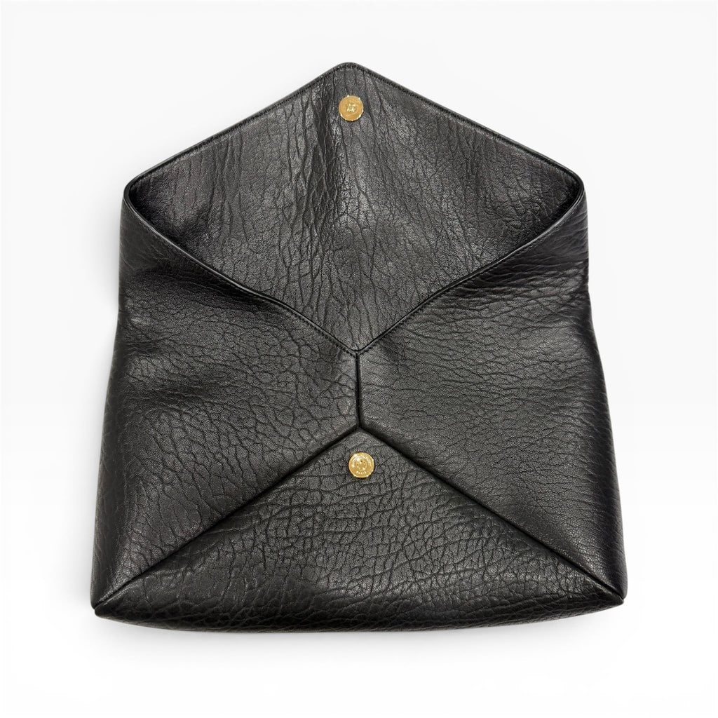 Pochette Saint Laurent Envelope Large Cassandre — Pelle di Agnello Nera