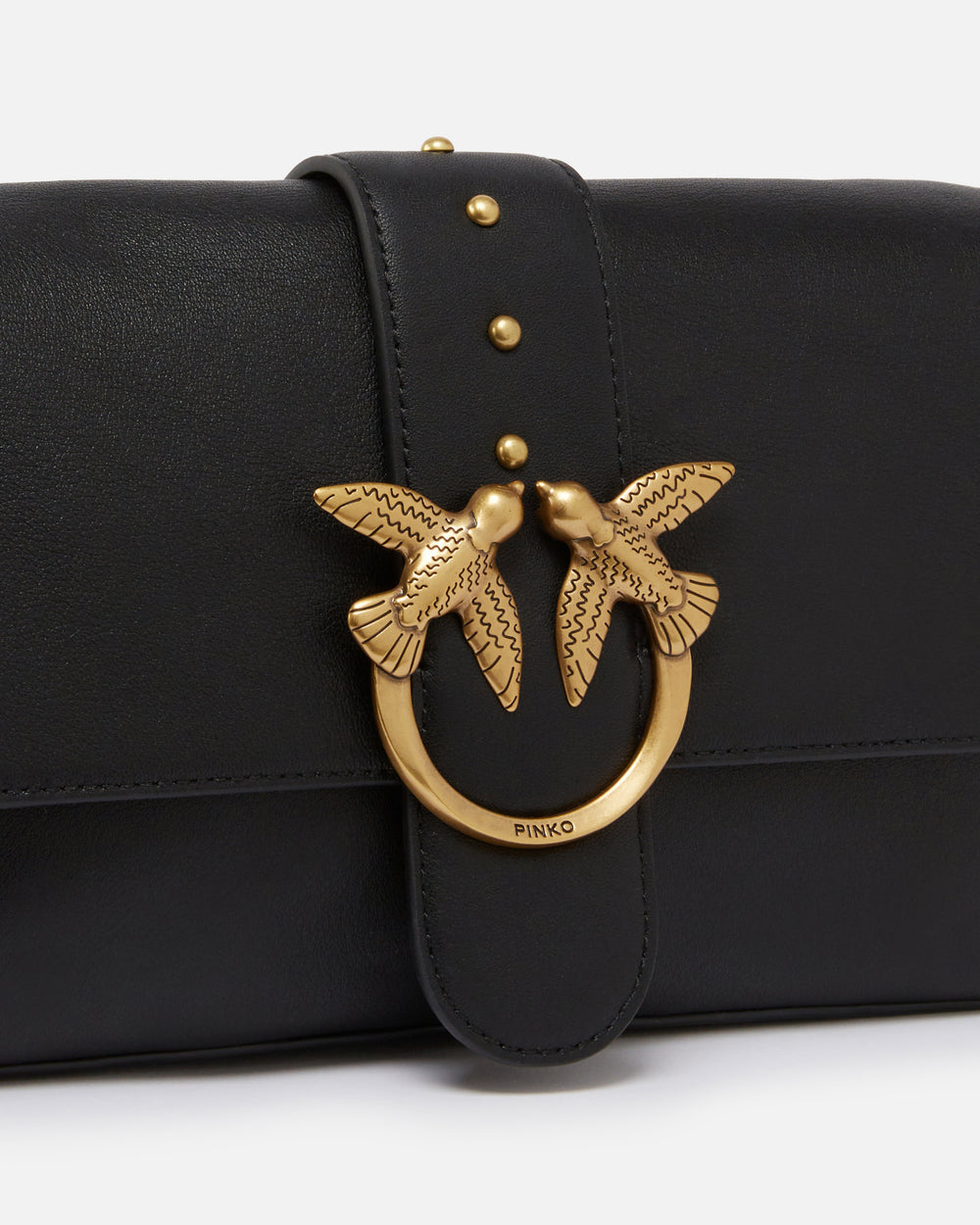 Borsa Pinko Love One Classic Slouchy in Pelle - Nero