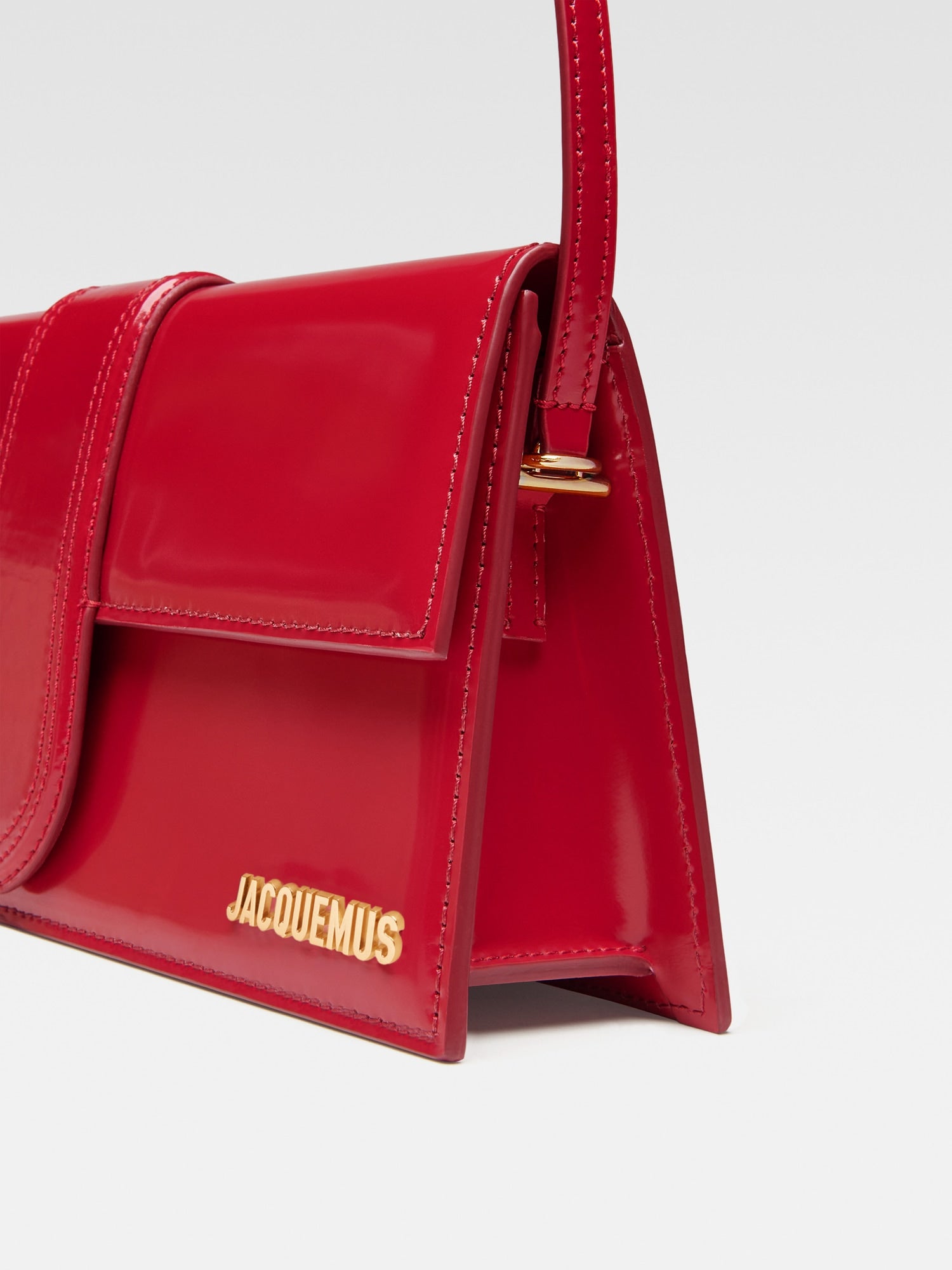 JACQUEMUS - Borsa Le Bambino Long in Pelle Verniciata - Rossa