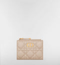 Portafoglio Dahlia Dior Caro in Pelle Cannage Beige Tenue